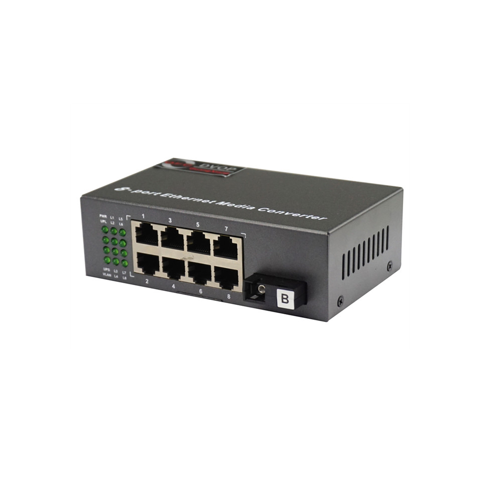 DVOP-IN-A/B-EG8-OG1 Full gigabit 1 optical 8 electrical fiber transceiver