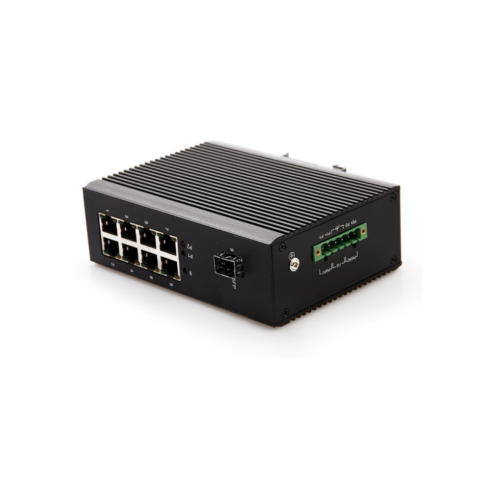 DVOP-IN-I-EM8-OG1-SD     Industrial card rail Gigabit 1 optical 8 switch supports POE