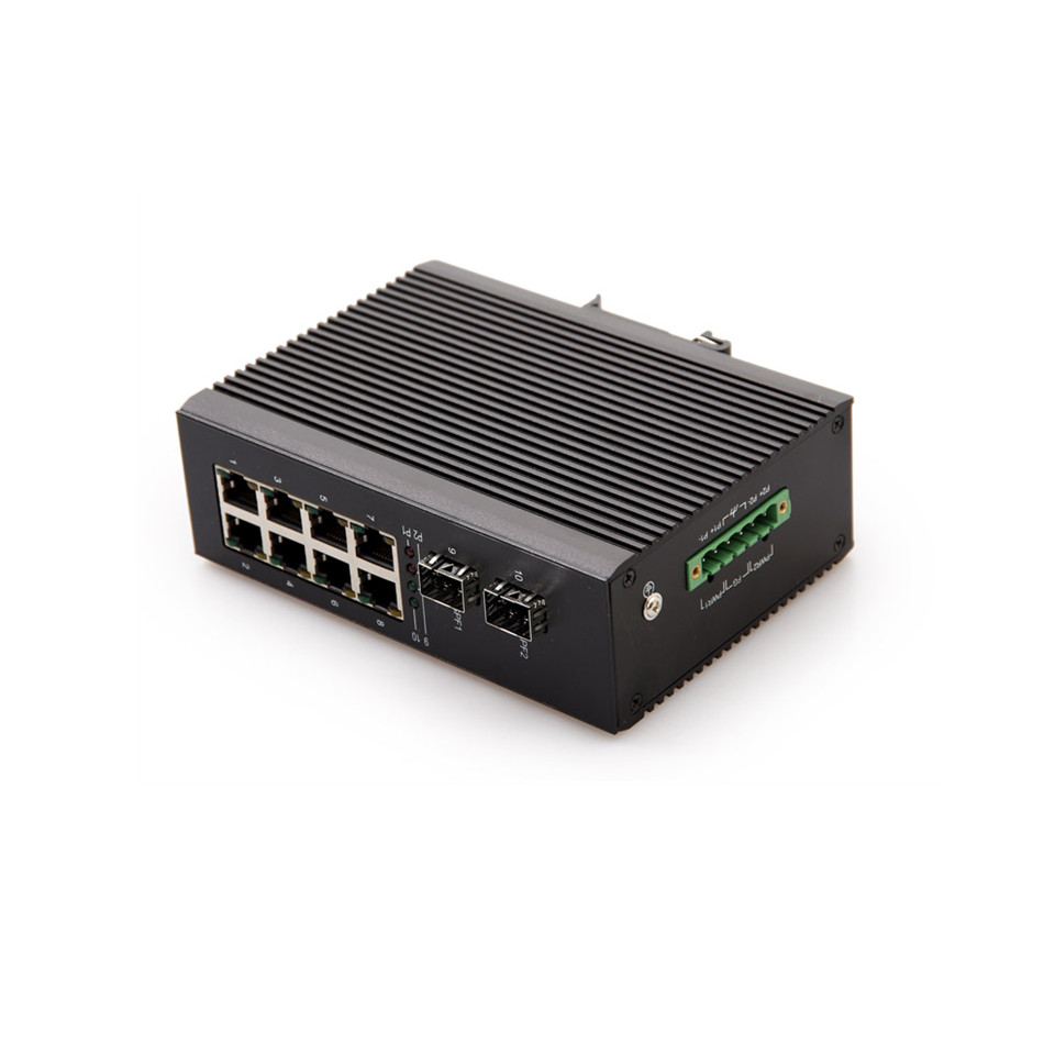DVOP-IN-I-EM8-OG2-SD    Industrial card rail Gigabit 2 optical 8 switch can support POE
