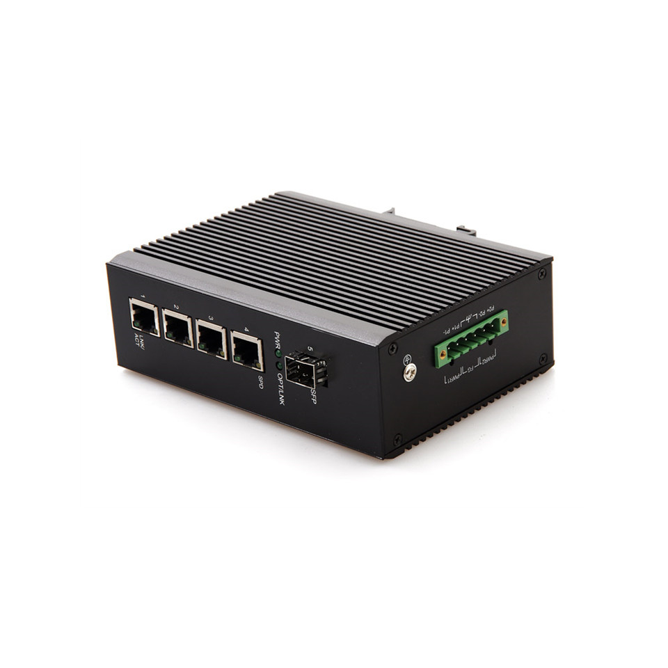 DVOP-IN-I-EG4-OG1-SD    Industrial card rails full Gigabit 1 optical 4 power non-management switches support POE