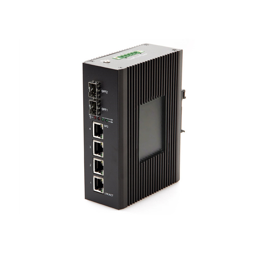 DVOP-IN-I-EG4-OG2-SD  Industrial card rail full Gigabit 2 optical 4 switch can support POE