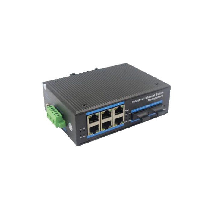 DVOP-IN-IR-EM6-OM2-SD     Industrial rail loop network self-healing 100 Megabit 2 optical 6 electrical network switch